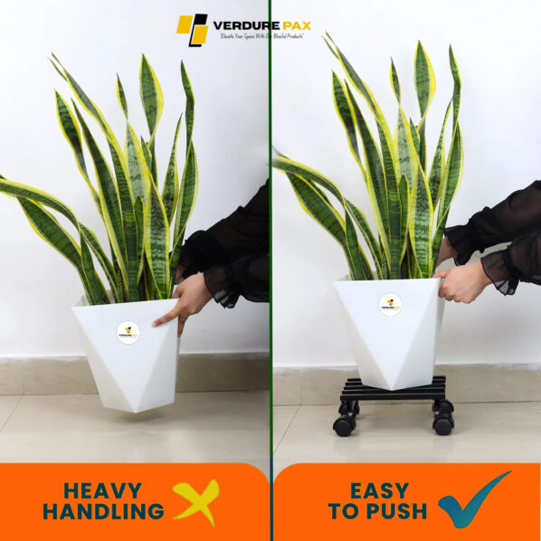 VERDURE PAX SQUERE MOVABLE WHEEL WHEEL HEAVY DUTY PLANT STAND - Image 2