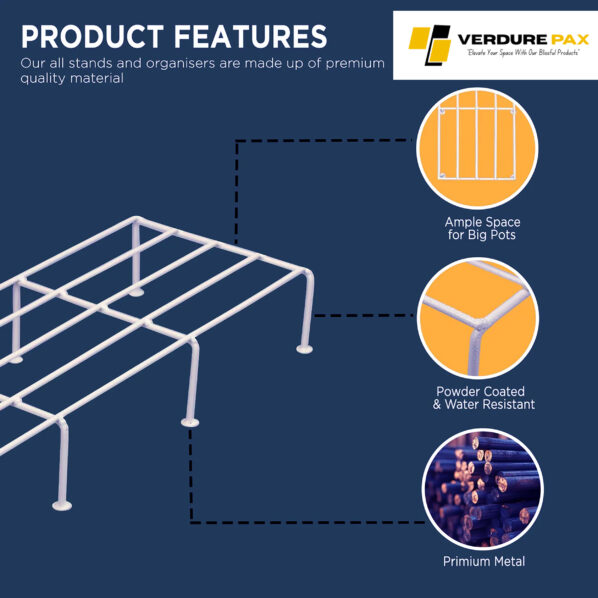VERDURE PAX RECTANGULAR METAL FLOWER POT STAND - Image 3