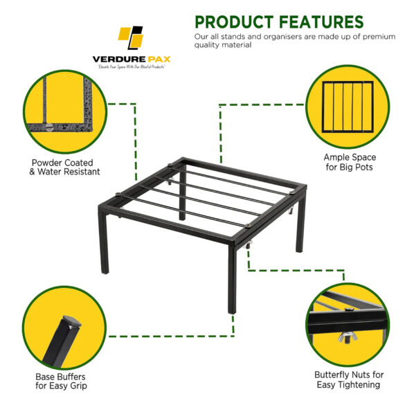 VERDURE PAX SQUERE METAL POT STAND INDOOR AND OUT DOOR (Assemble) - Image 4