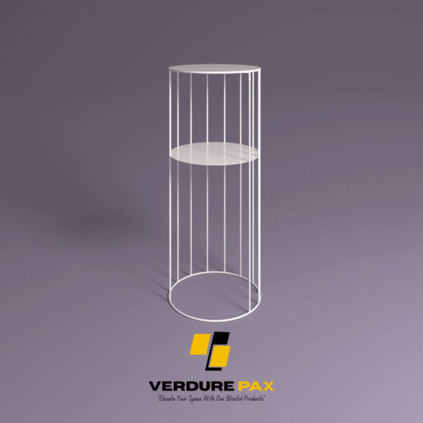 VERDURE PAX Steel plant stands on a Circle base ,Flower stand, Plant Rack, Plant Support, Industrial style, Book shelf White Color