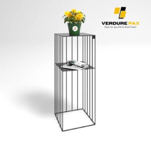 VERDURE PAX Steel plant stands on a square base , Flower stand, Plant Rack, Plant Support, Industrial style, Book shelf Black