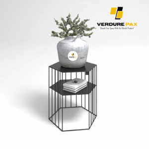 VERDURE PAX Steel plant stands on a hexagon base - Flower stand, Plant Rack, Plant Support, Industrial style, Book shelf black