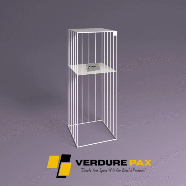 VERDURE PAX Steel plant stands on a square base , Flower stand, Plant Rack, Plant Support, Industrial style, Book shelf White - Image 3