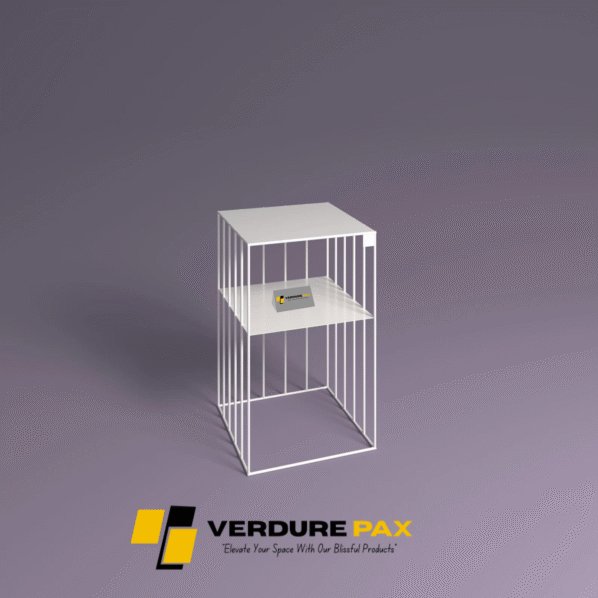 VERDURE PAX Steel plant stands on a square base , Flower stand, Plant Rack, Plant Support, Industrial style, Book shelf White - Image 4