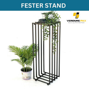 VERDURE PAX Flower Stand Metal Black Square Plant Stand Side Table Modern Design Indoor Outdoor
