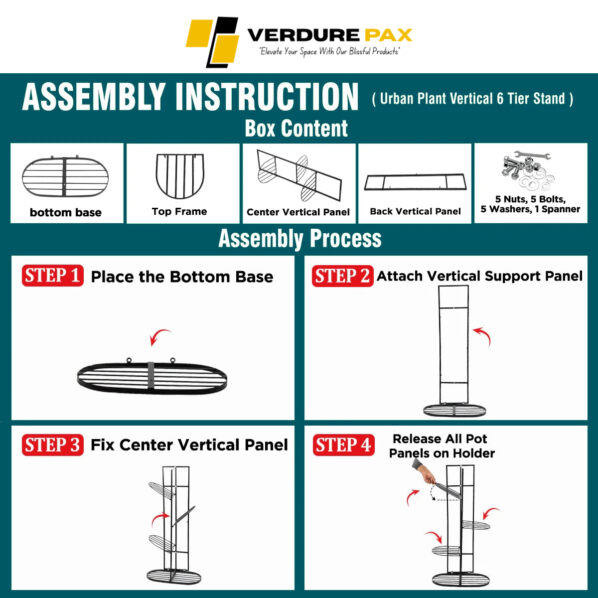 VERDURE PAX 4 TIER PLANTS METAL POT STAND - Image 2