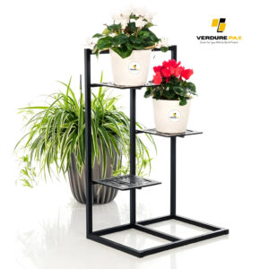 VERDURE PAX Metal Flower Pot, Plant Stand, Adjustable Palnter Stand, Multi Plant Stand, indoor flower shelf, outdoor step rack, flower pot stand, metal flower shelf