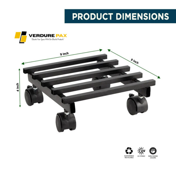 VERDURE PAX SQUERE MOVABLE WHEEL WHEEL HEAVY DUTY PLANT STAND - Image 8